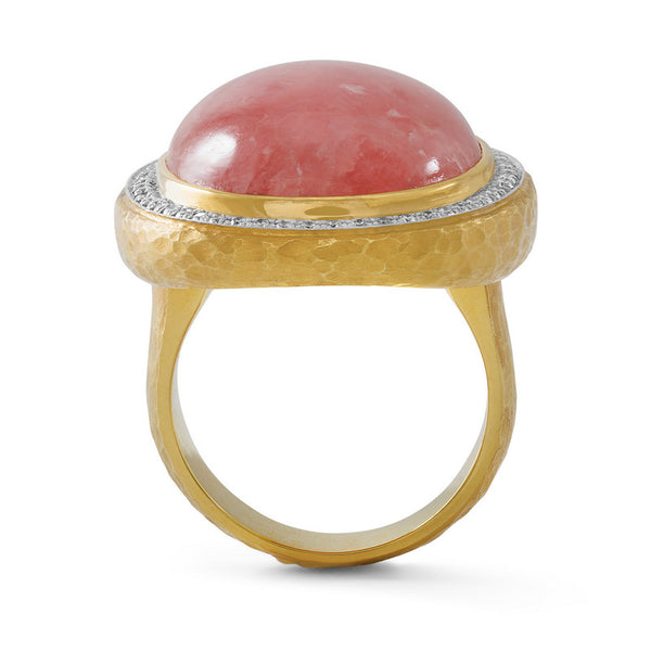 Women's Rhodochrosite and Diamond Ring