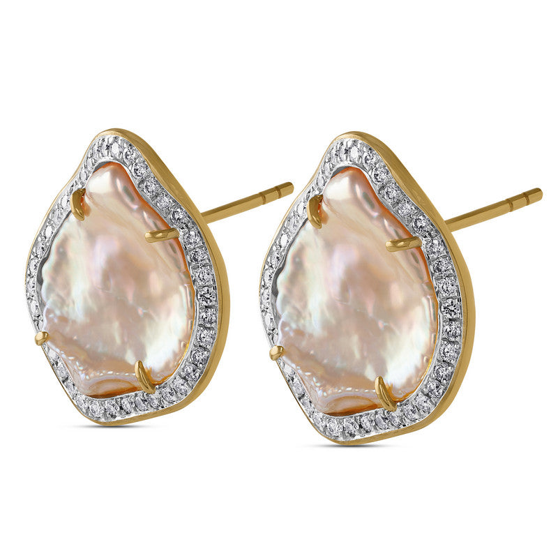Women's Freshwater Pearl and Diamond Earrings