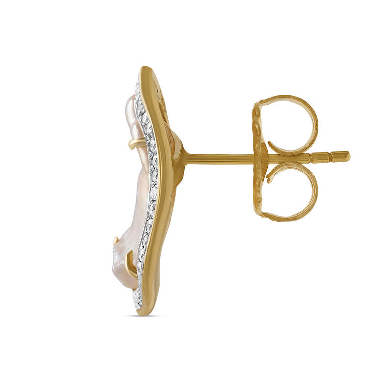 Women's Freshwater Pearl and Diamond Earrings