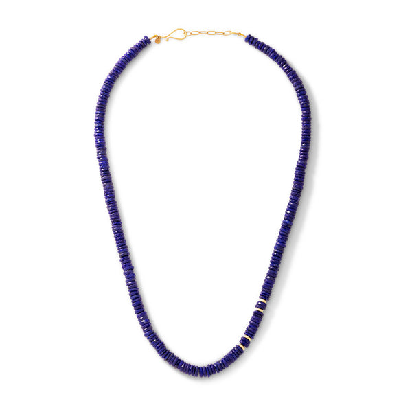 Unisex Lapis and Diamond Necklace