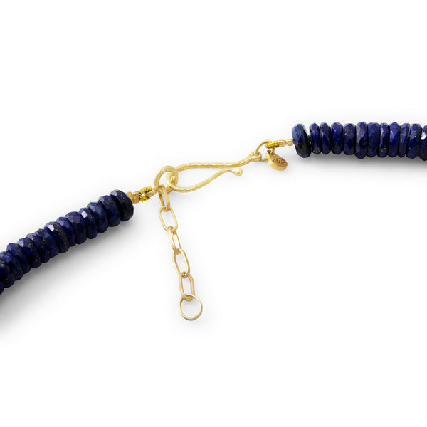 Unisex Lapis and Diamond Necklace