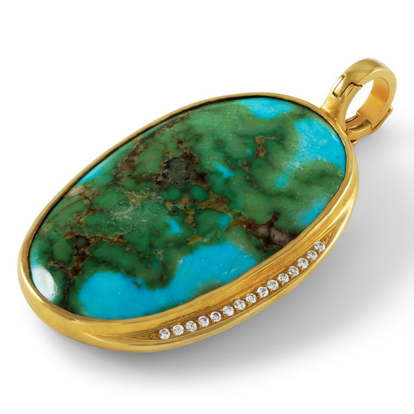 Sonoran Turquoise and Diamond Pendant/Enhancer