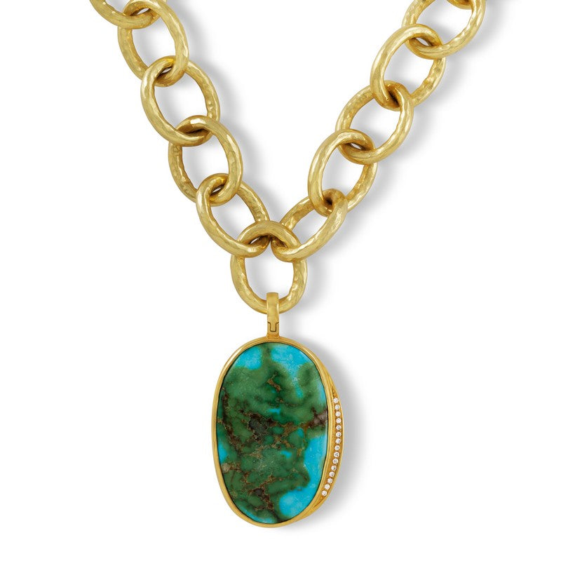 Sonoran Turquoise and Diamond Pendant/Enhancer