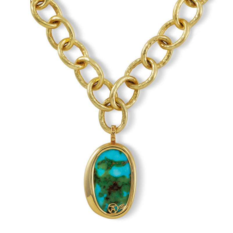 Sonoran Turquoise and Diamond Pendant/Enhancer