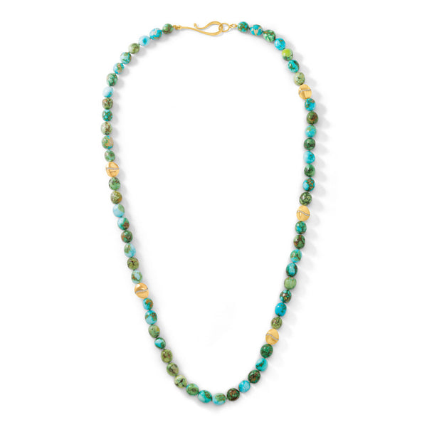 Women's Long Sonoran Turquoise Bead Necklace