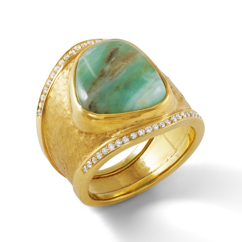 Peruvian Opal and Diamond Cigar Band