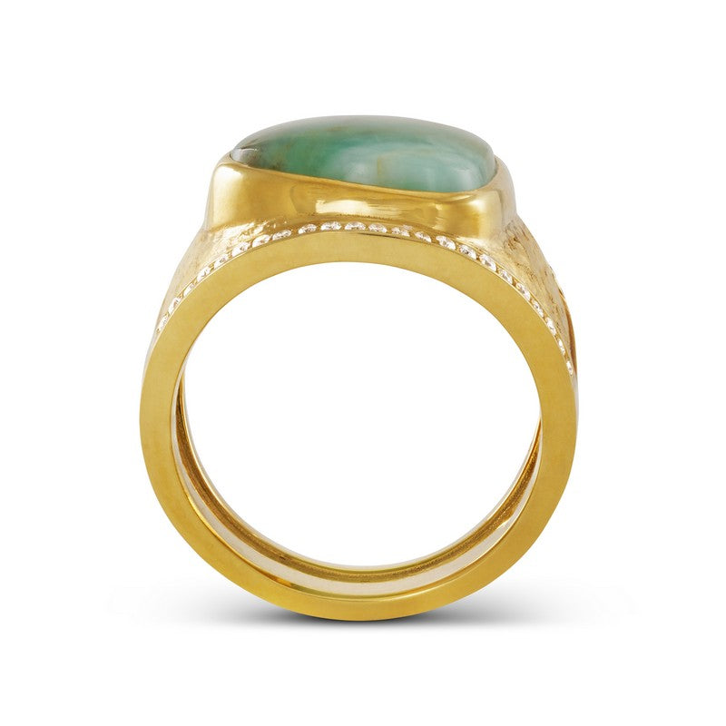 Peruvian Opal and Diamond Cigar Band