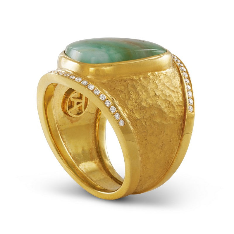 Peruvian Opal and Diamond Cigar Band