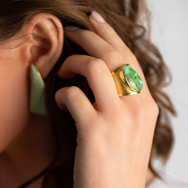 Women's Sonoran Turquoise 18k Cigar Band