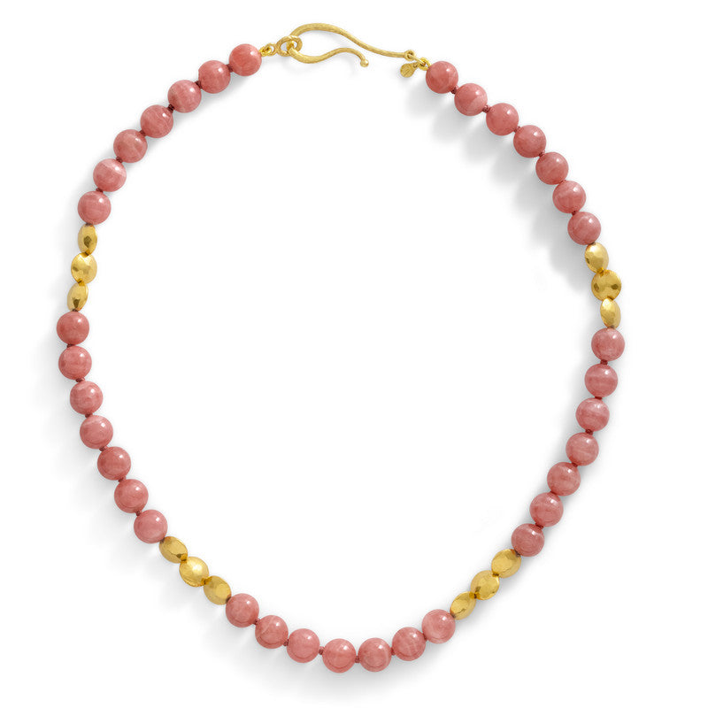 Women's Rhodochrosite Bead Necklace