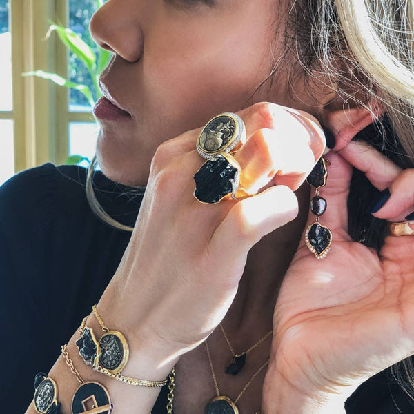 Women’s Sikhote-Alin Meteorite and Pearl Earrings