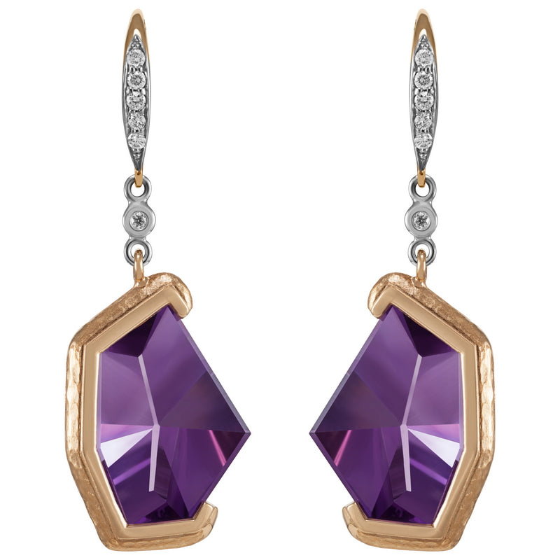 Women’s Mirror Cut Amethyst Earrings
