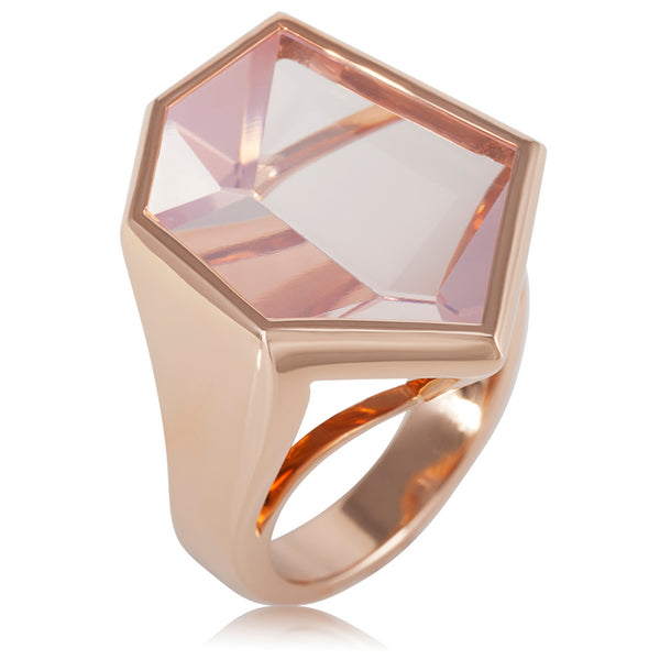 Women’s Mirror Cut Rose Quartz Ring