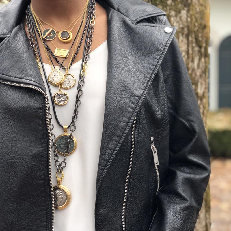 Unisex Ancient, Authentic Samurai Coin Necklace