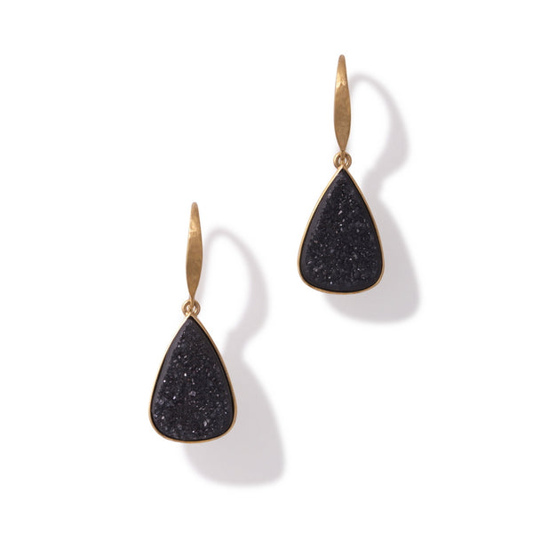 Women's Druzy Black Onyx Earrings