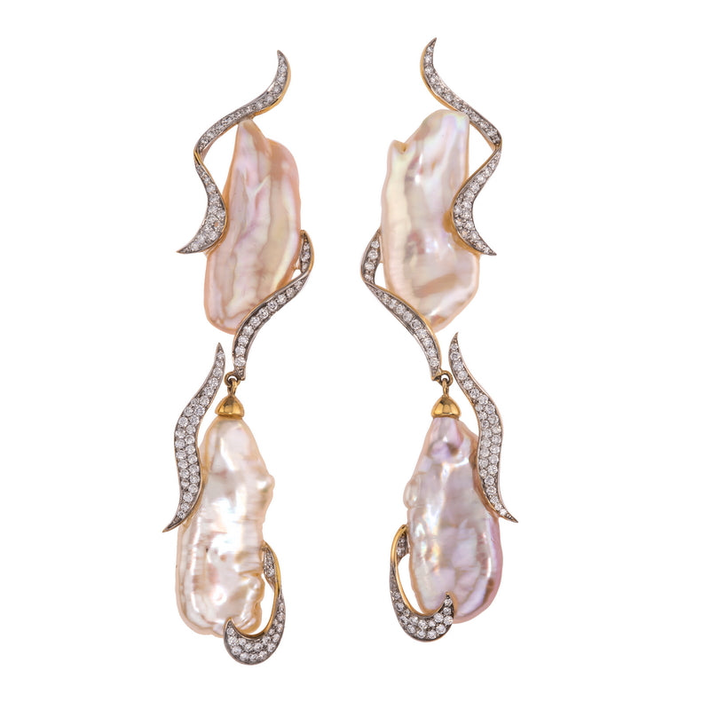 Women’s Freshwater Pearl and Diamond Earrings
