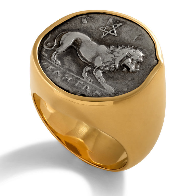 Men's Ancient, Authentic Lion Coin Ring